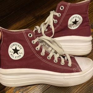Burgundy Platform Converse
